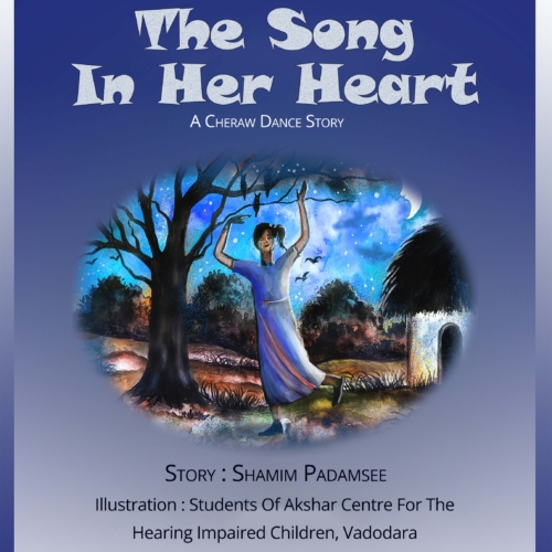 Girl in traditional Mizo attire dancing the Cheraw with bamboo poles.