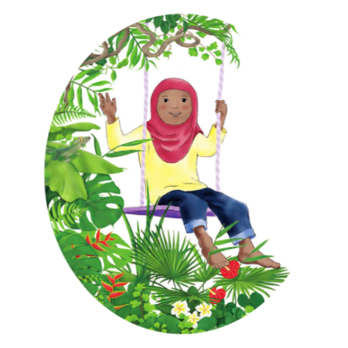 Girl in Grenada flying a handmade kite