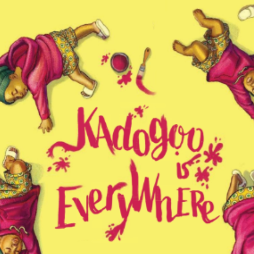 Illustration of Kadogoo wiping a table while children play nearby.